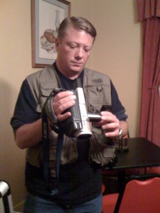 Chris ready to go with the Sony