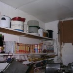 The kitchen that is believed to be part of the original embalming room when it was a funeral home.